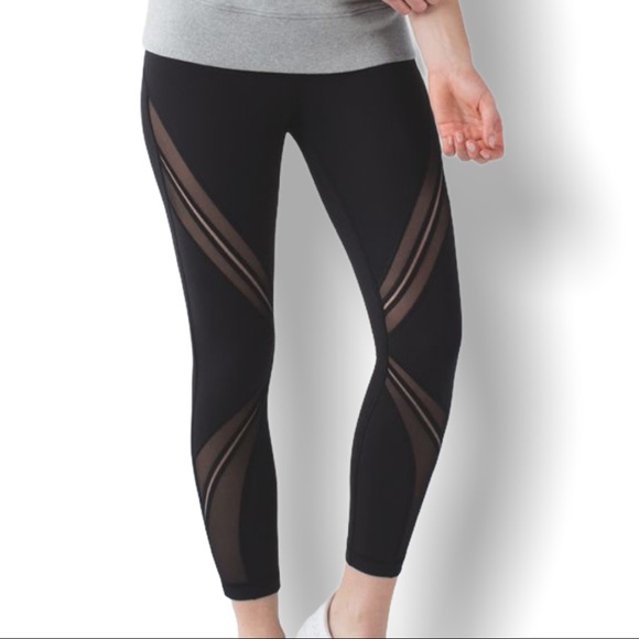 lululemon athletica Pants - Lululemon High Times Pant Mesh Leggings Black 8